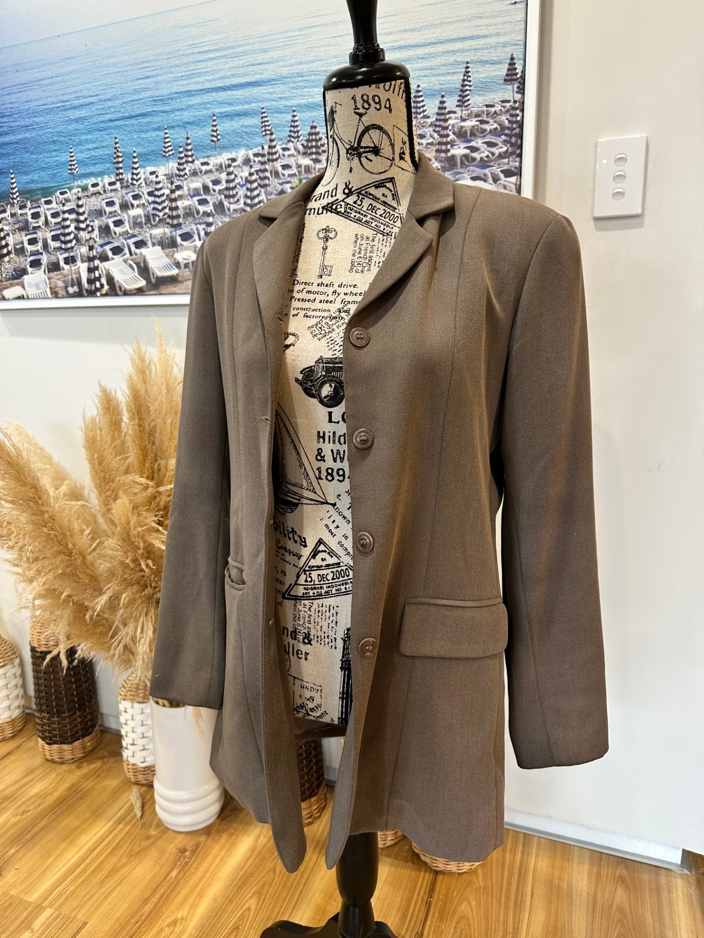 Jigsaw Blazer Small / Medium Taupe