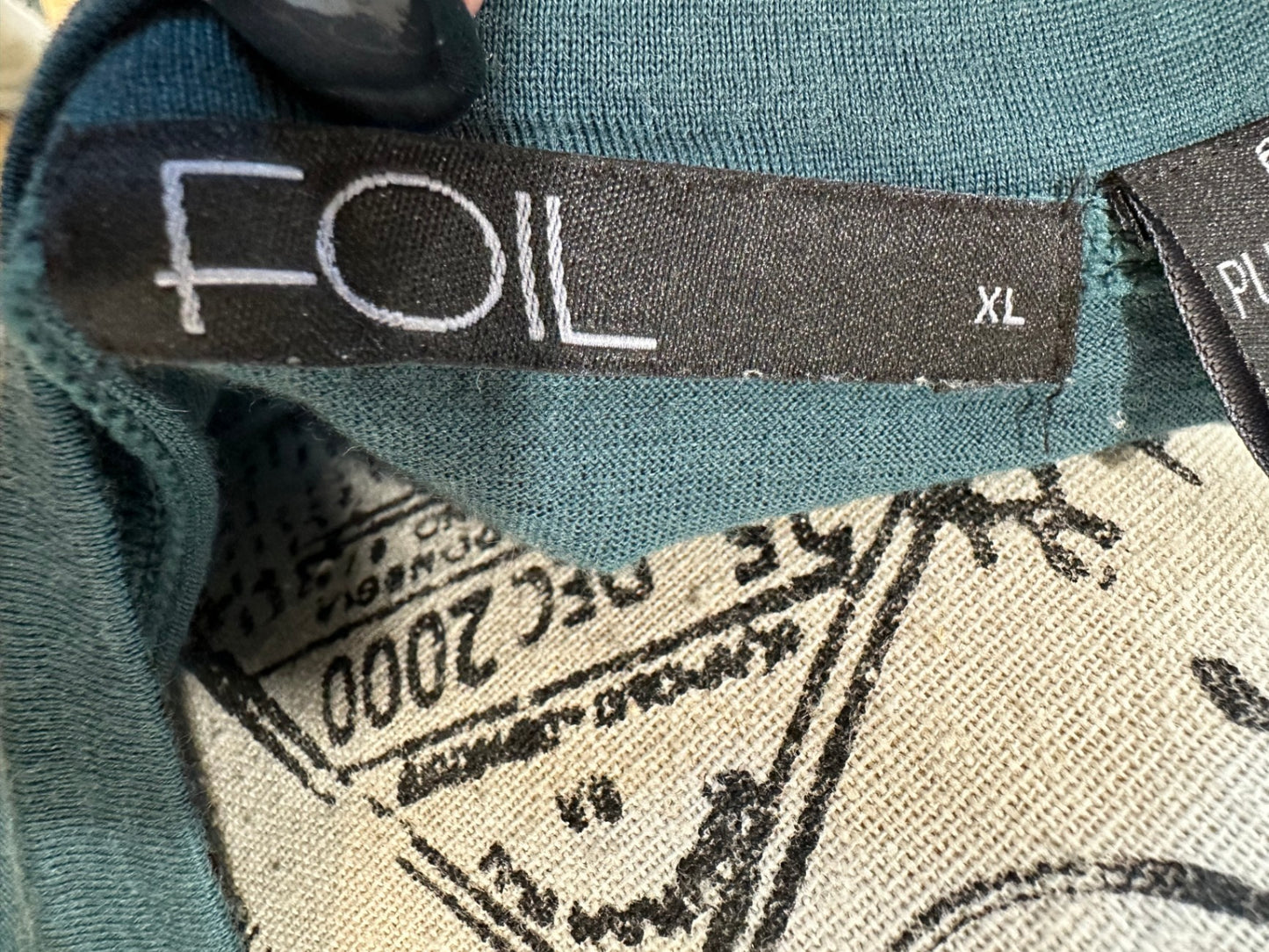 Foil Merino Top Extra Large Teal
