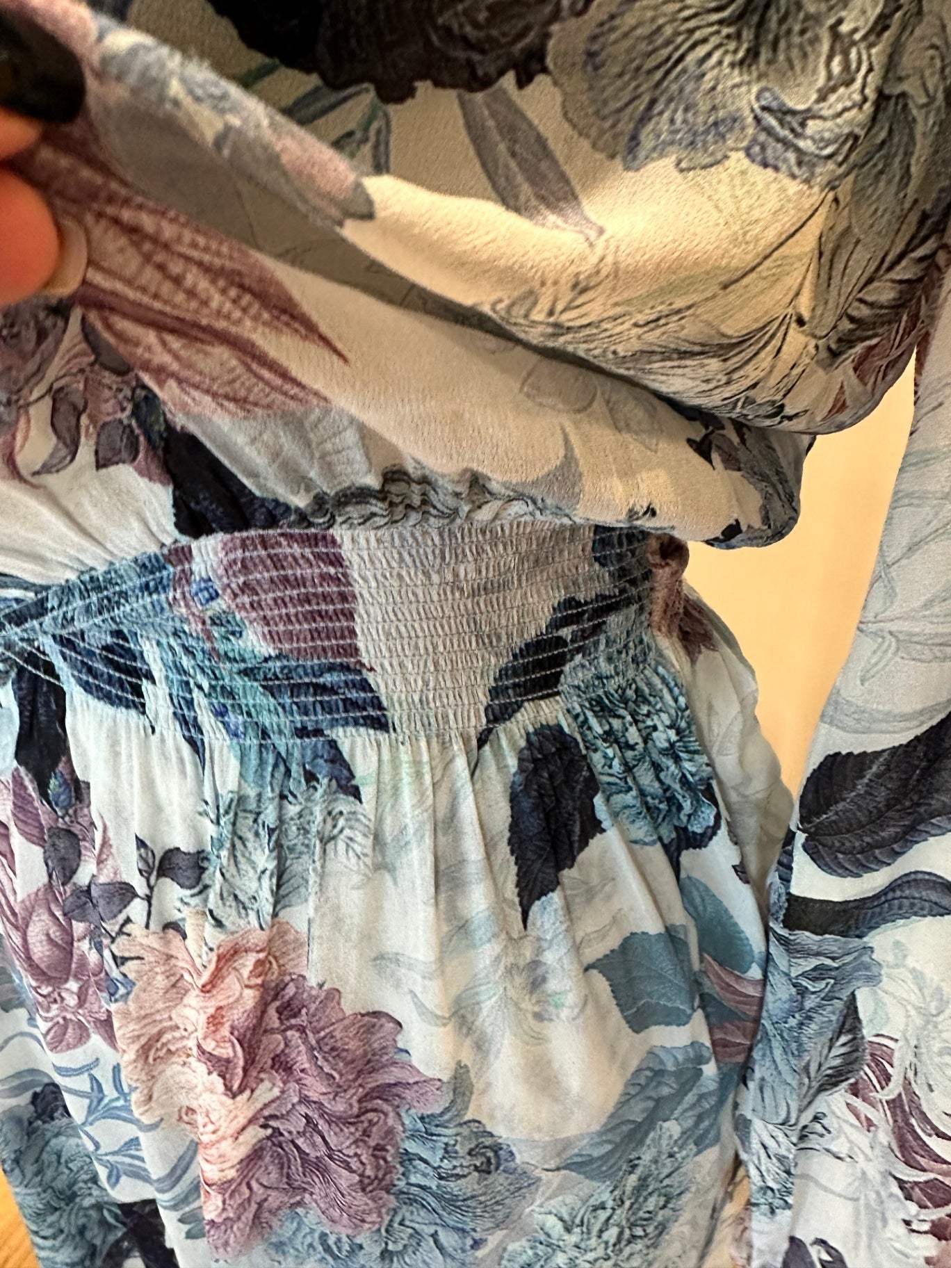 [SALE} Decjuba Dress 10 Pale Blue & Florals