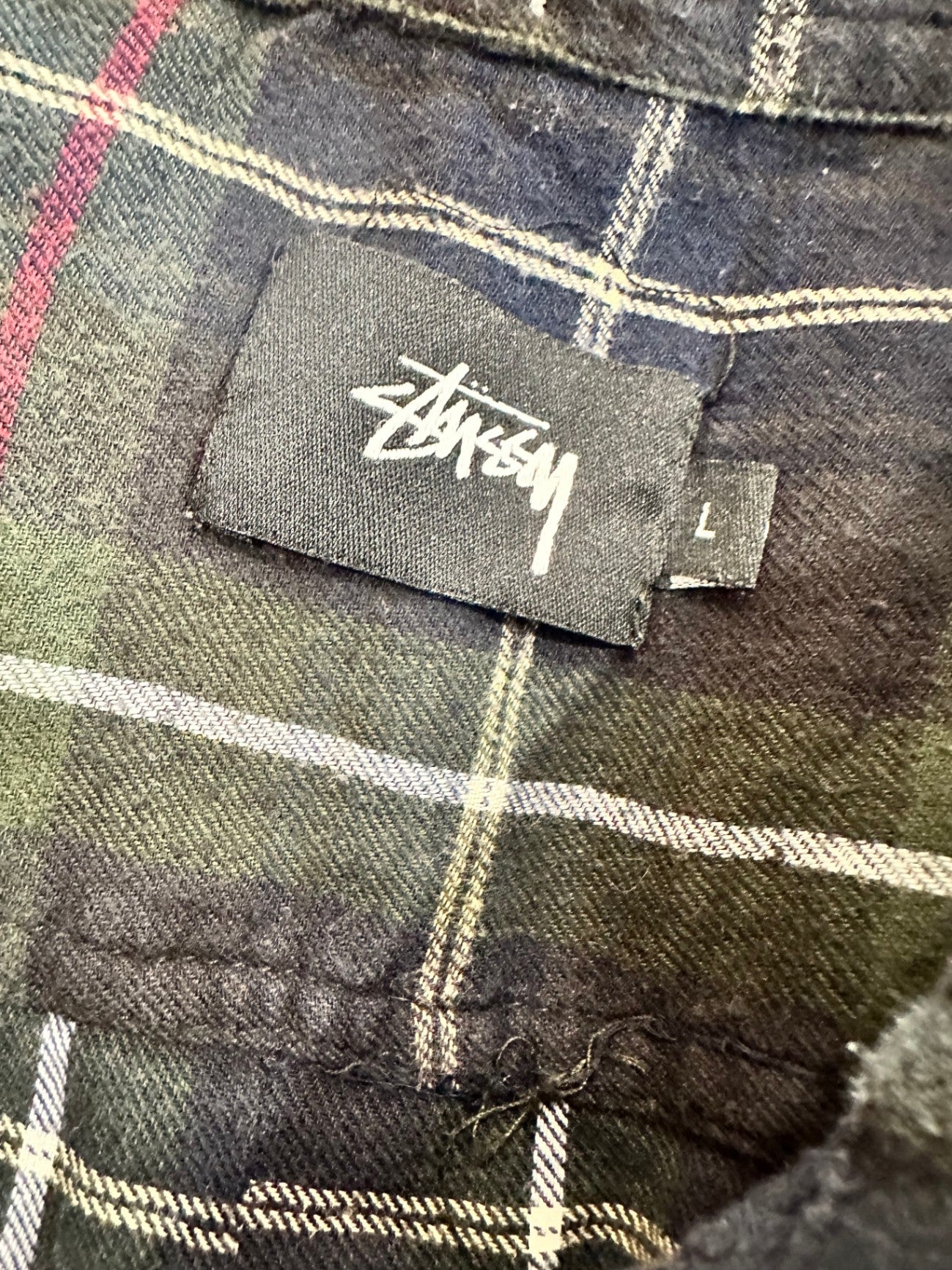 Stussy Shirt Large Dark green, black, red, white