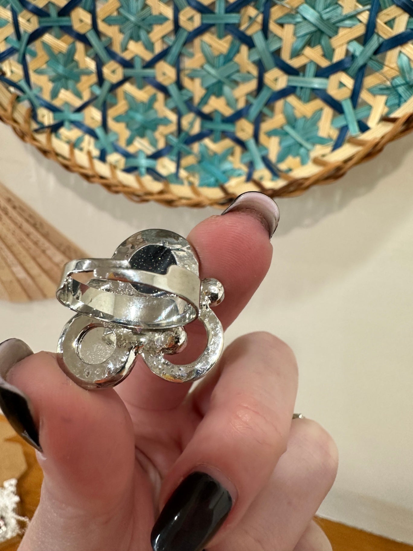 Cocktail Ring - Blue & Silver tones