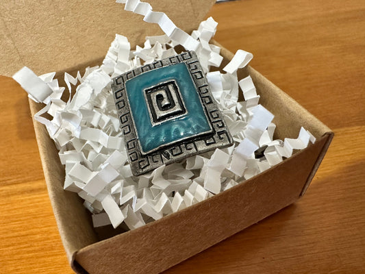 Cocktail Ring - Turquoise and Silver-tone