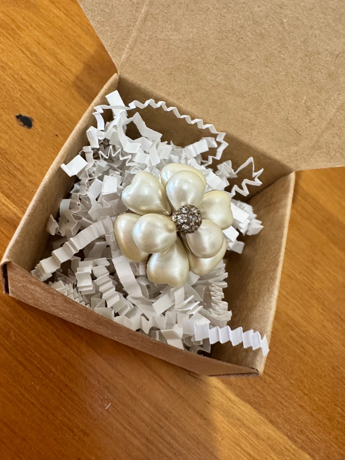 Ring Silver-tone and white with a hint of gold-tone