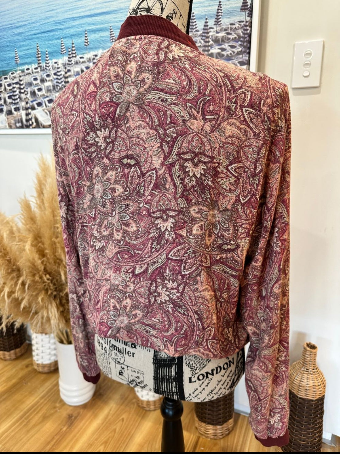 Tigerlily Jacket Small Burgundy