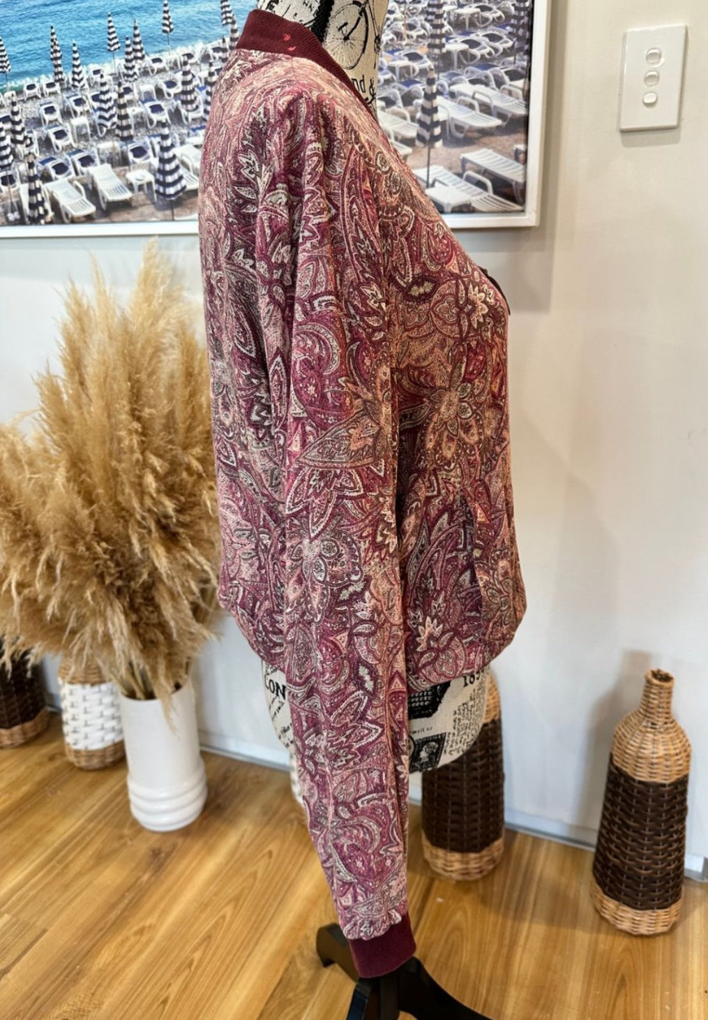 Tigerlily Jacket Small Burgundy