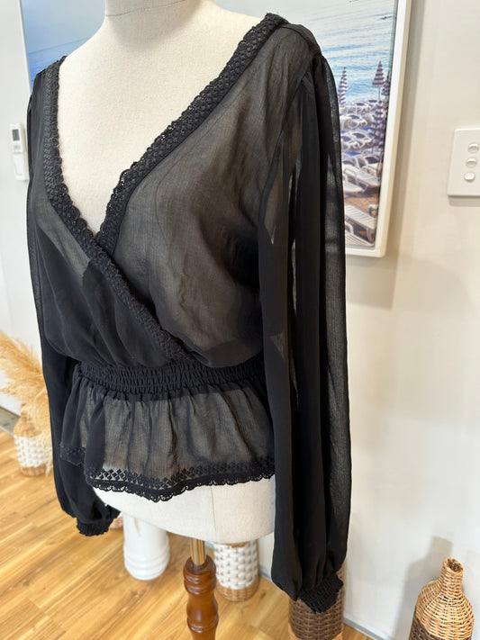 Glassons Blouse 10 Black