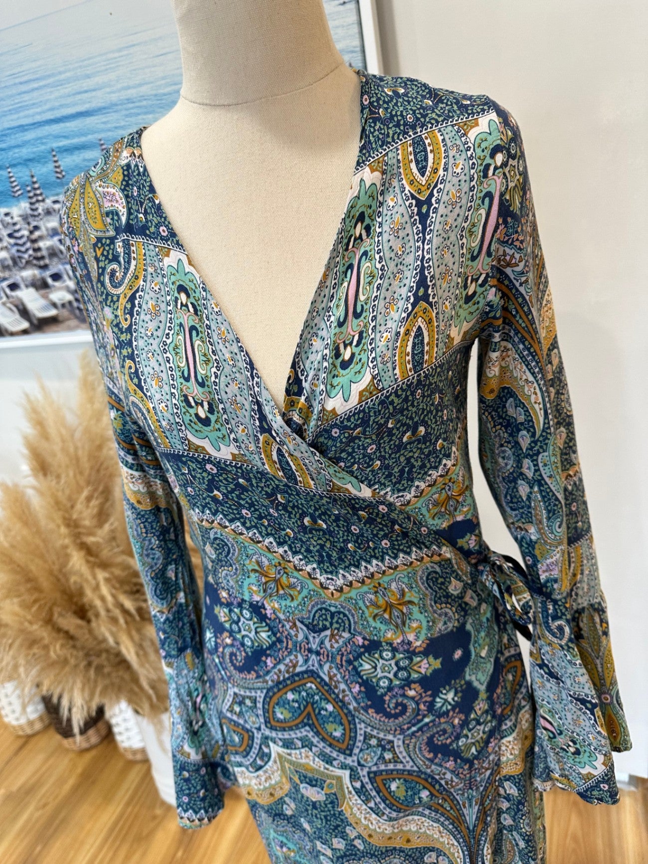 Boho Maxi Dress - Wraparound - Small