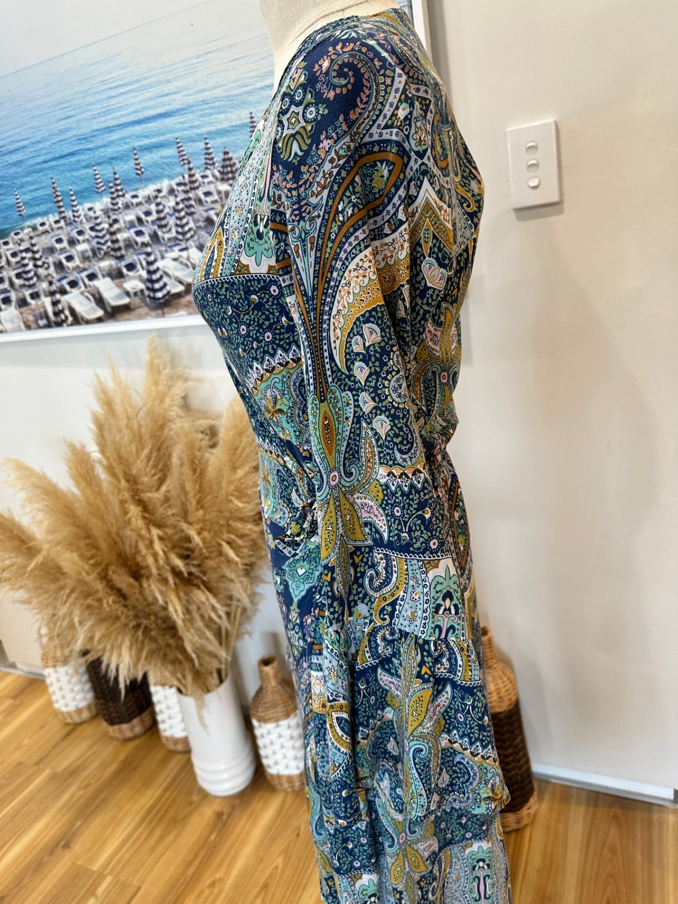 Boho Maxi Dress - Wraparound - Small
