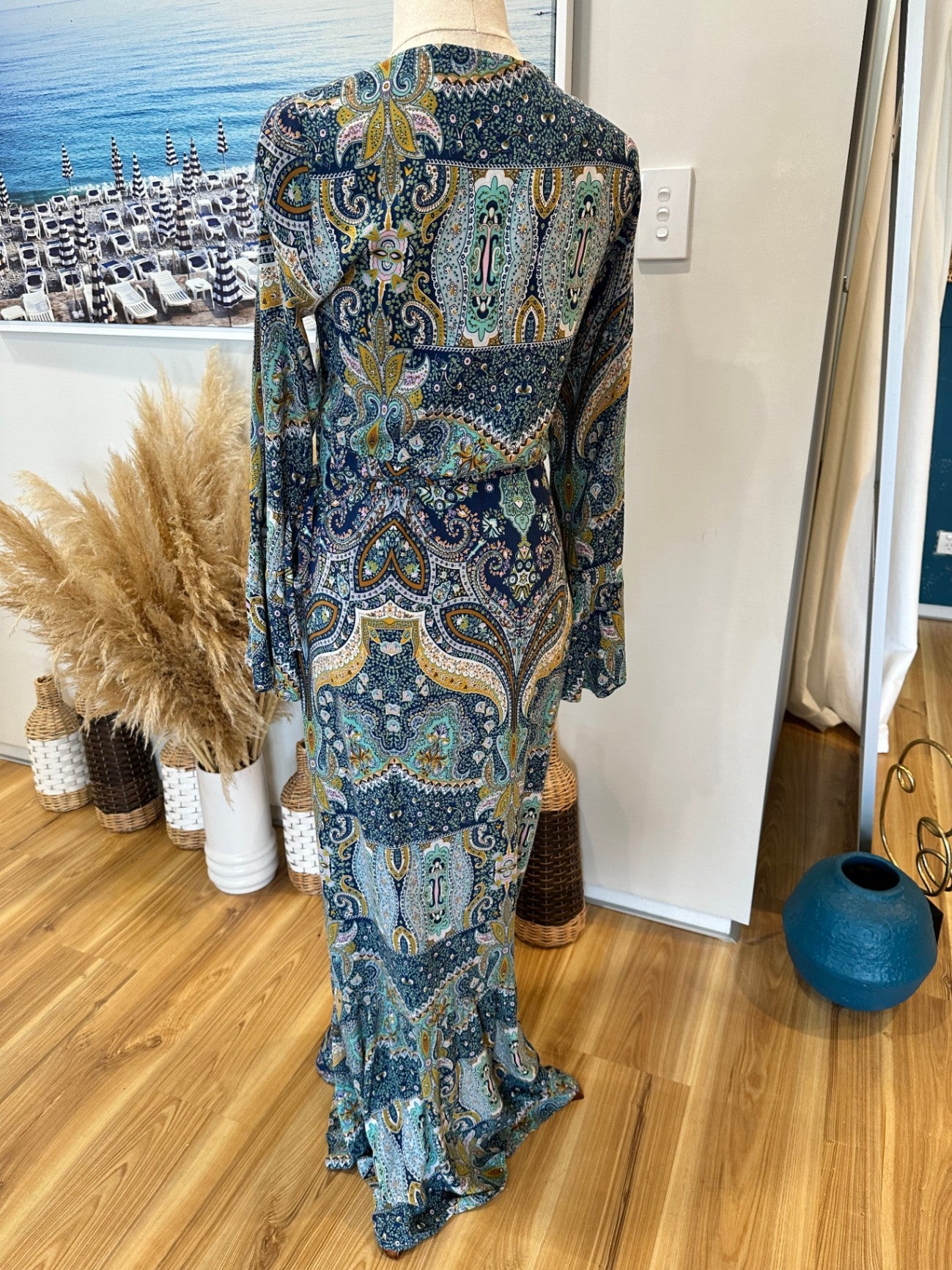 Boho Maxi Dress - Wraparound - Small