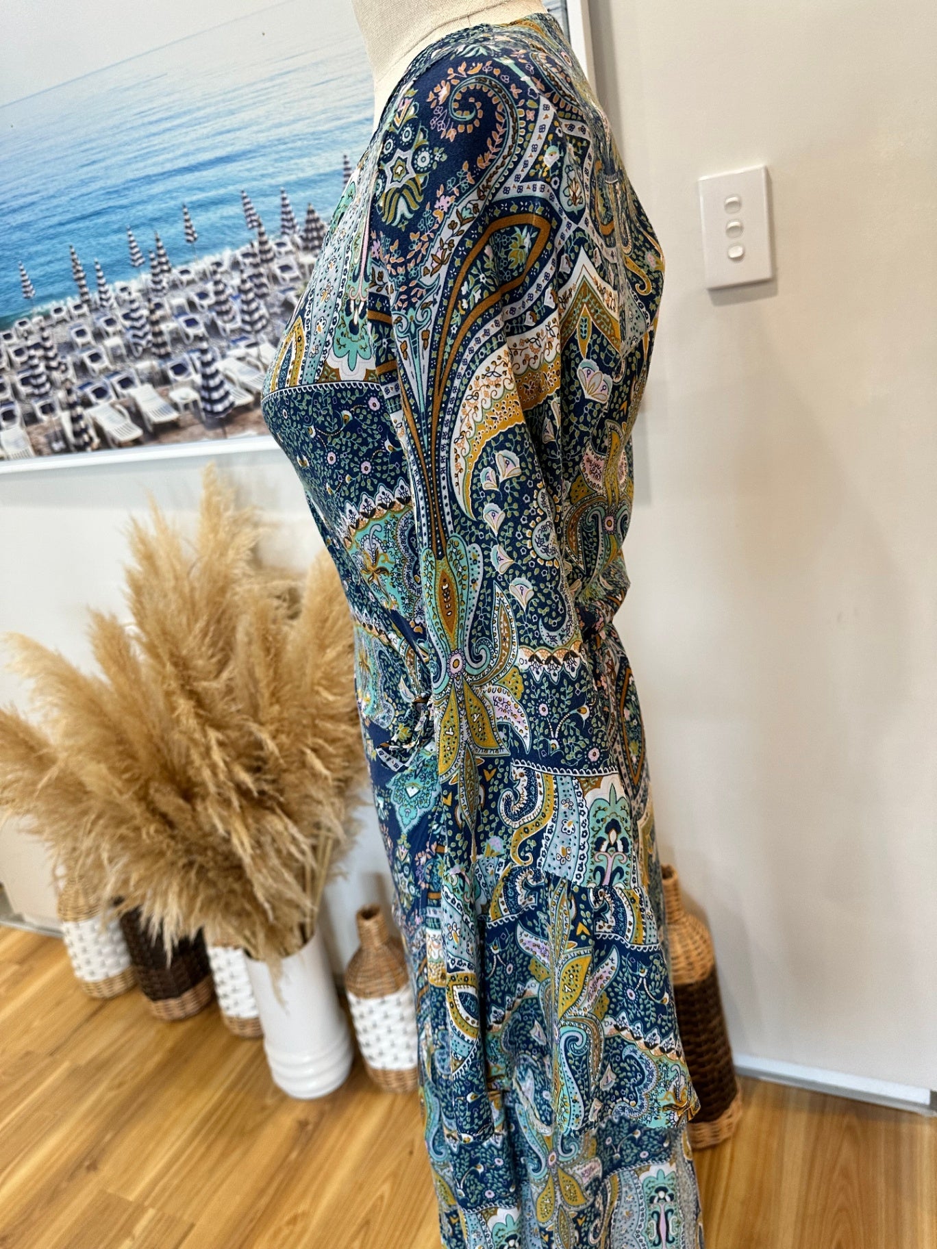 Boho Maxi Dress - Wraparound - Small