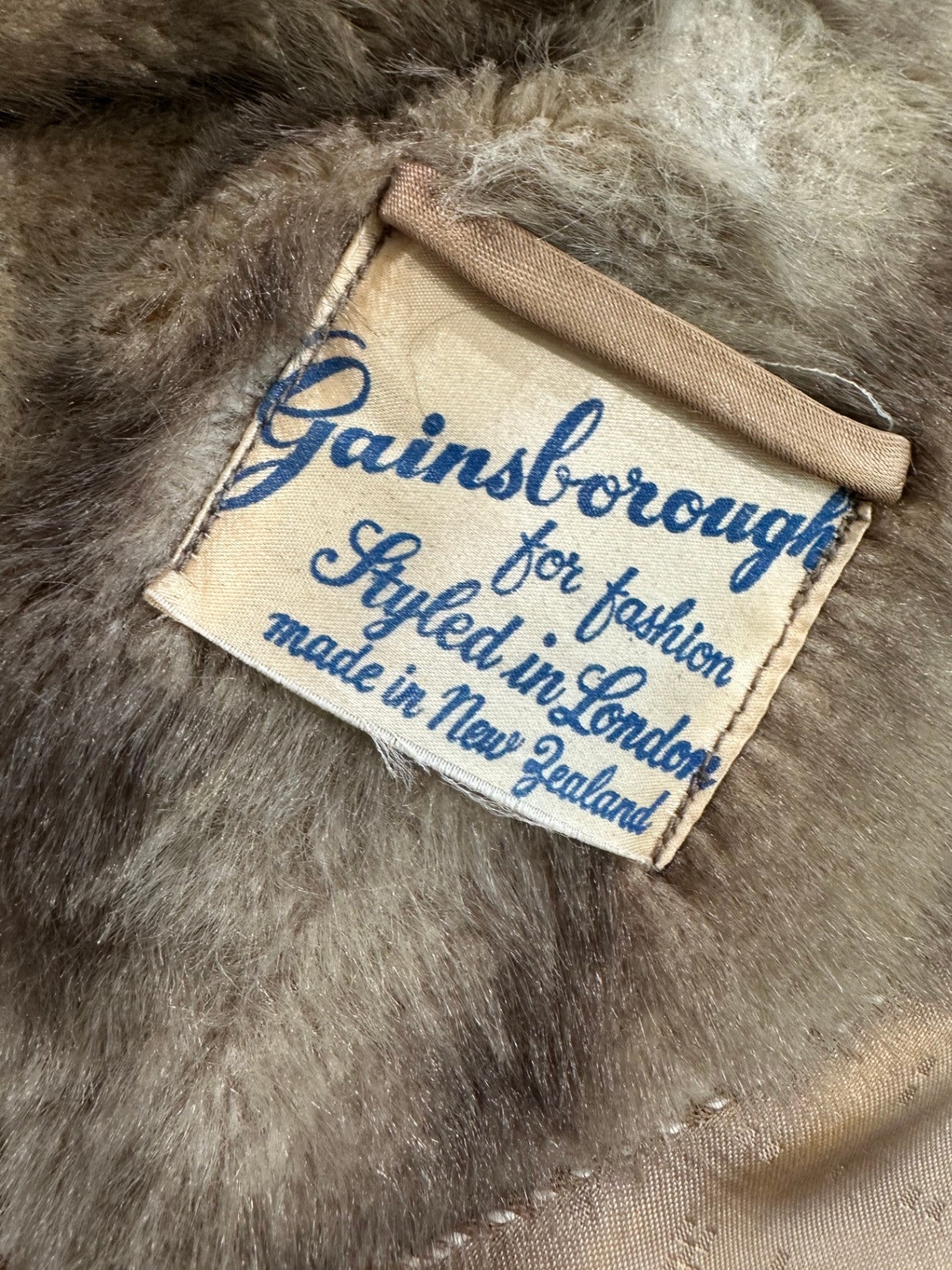 Vintage Faux Fur Coat w matching hat - Large