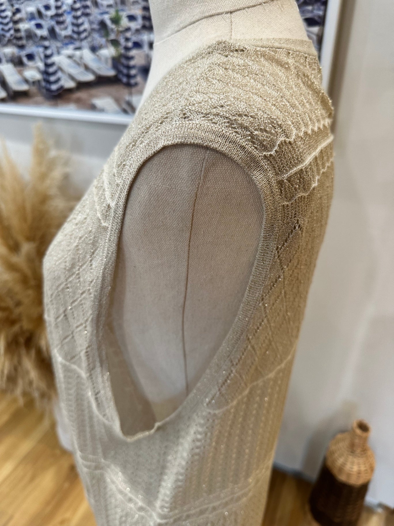 Longling Cardigan / Vest - Gold / Beige