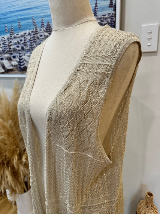 Longling Cardigan / Vest -  Gold / Beige