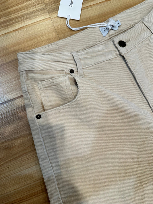 Ghanda - Corduroy Pants - Size 14 - New Beige