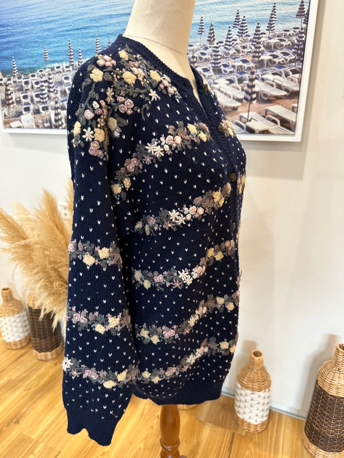Vintage 90's Cardigan 10 Navy blue