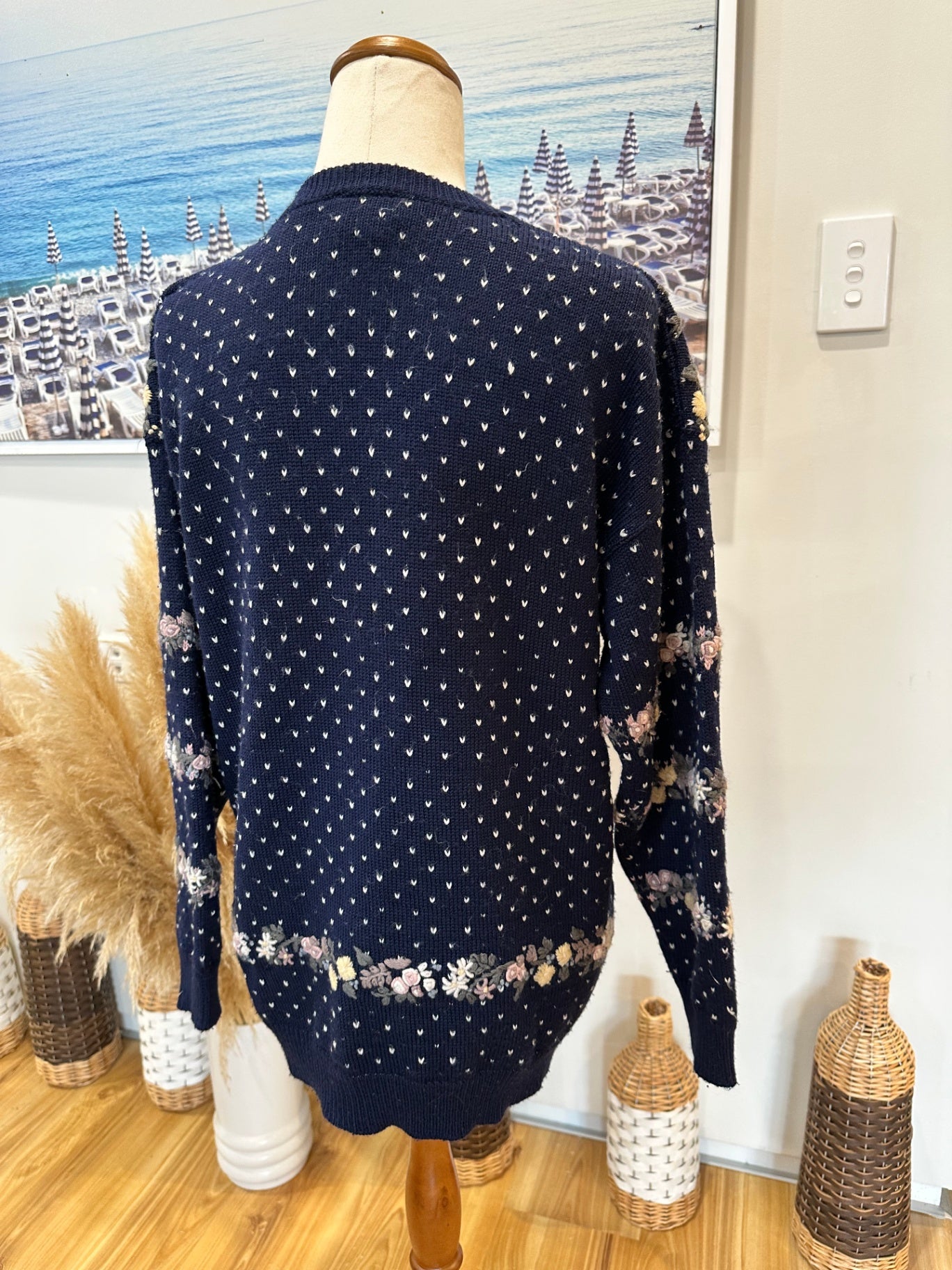 Vintage 90's Cardigan 10 Navy blue