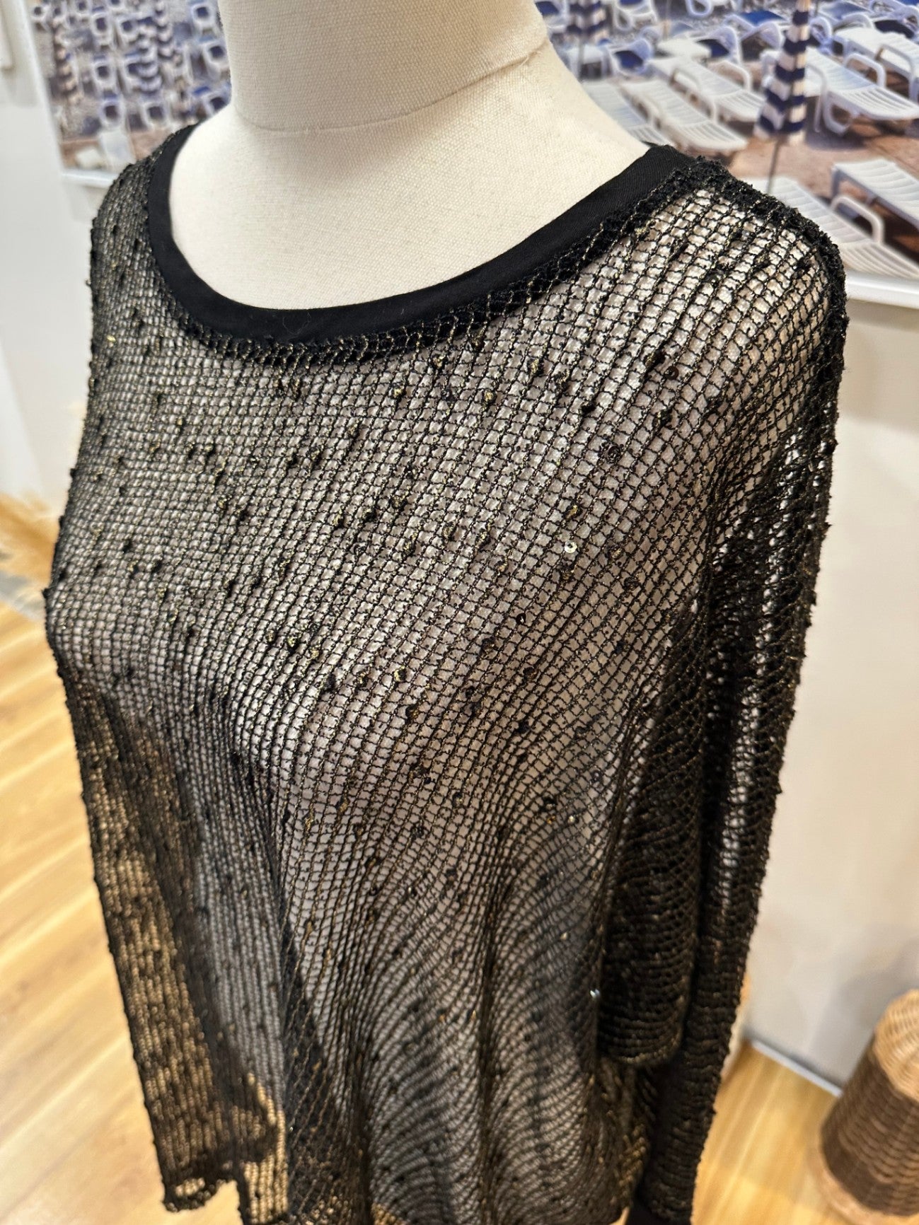 Democracy - Black & Gold - Mesh Top