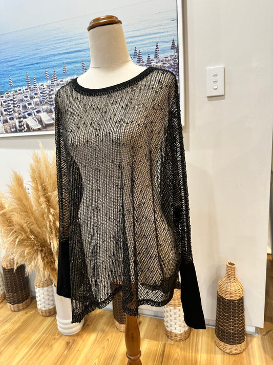 Democracy - Black & Gold - Mesh Top