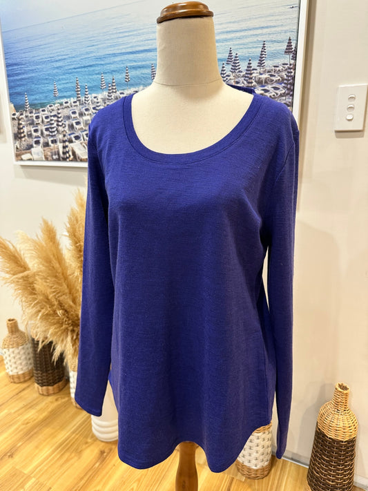 North South - Merino Top - Extra Large - Blue