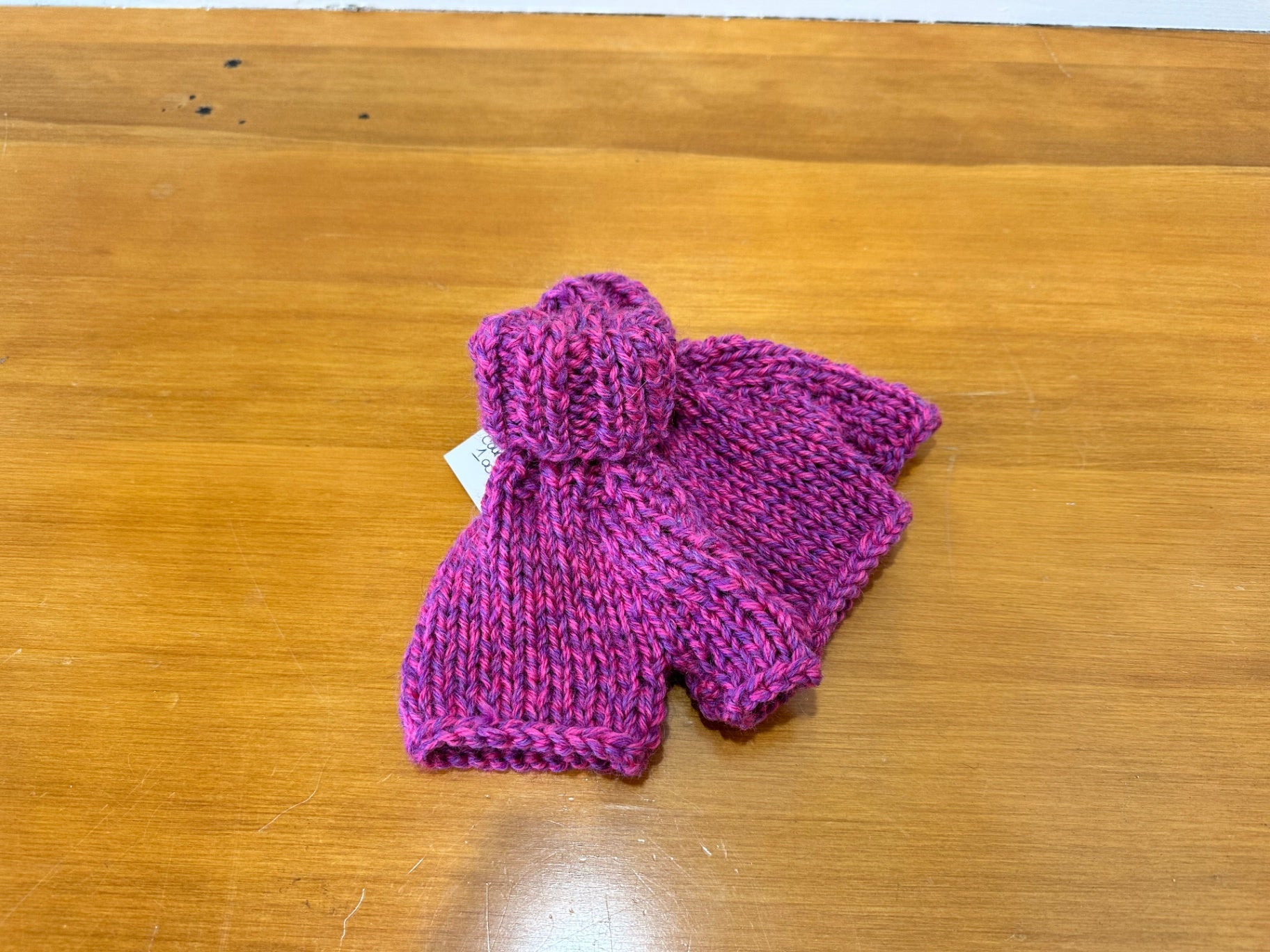 Handmade in New Brighton - 100% pure wool - Mittens - Pink & Purple