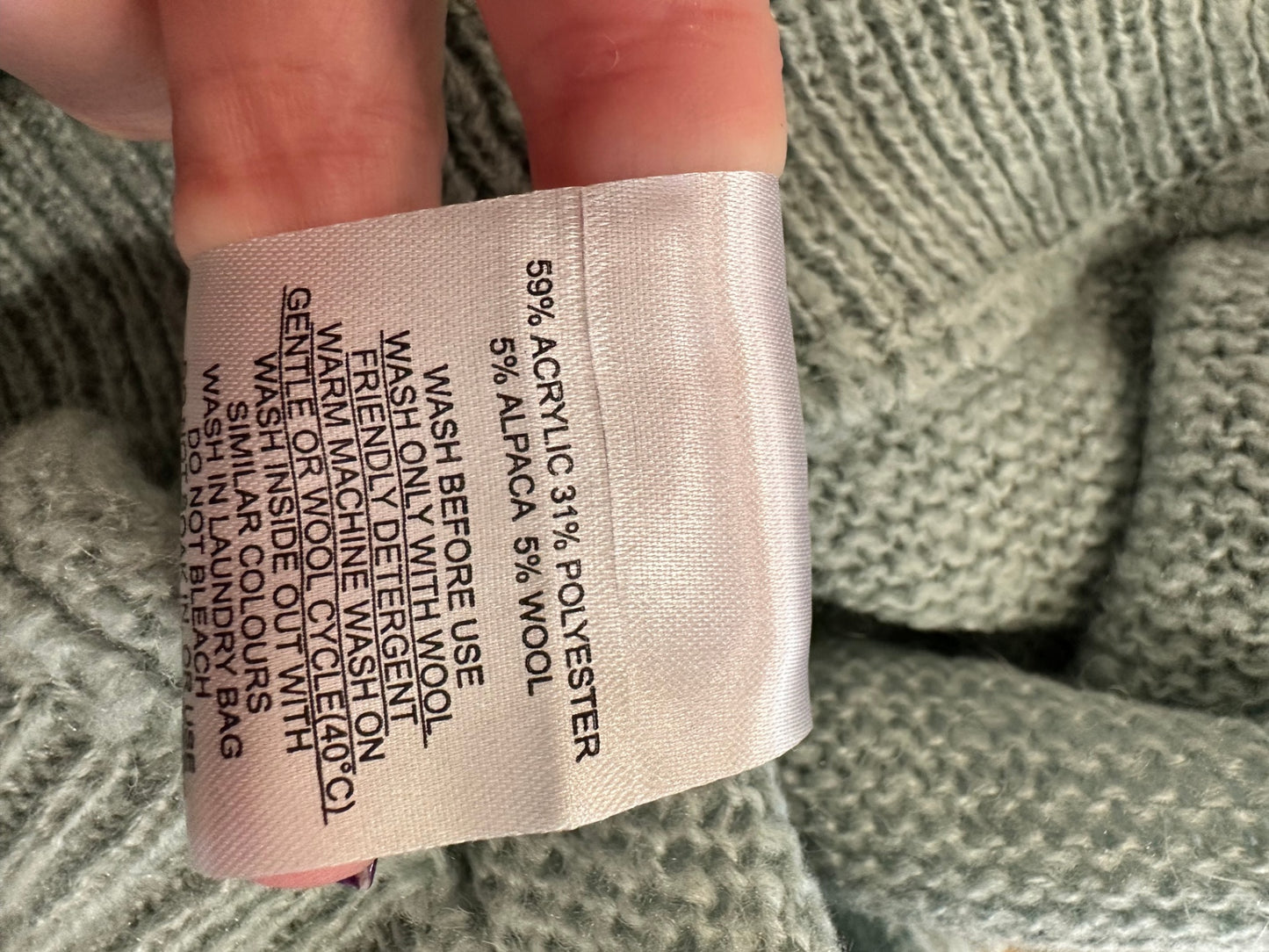 Zest Jumper - Small - Aqua - 5% Alpaca & 5% Wool