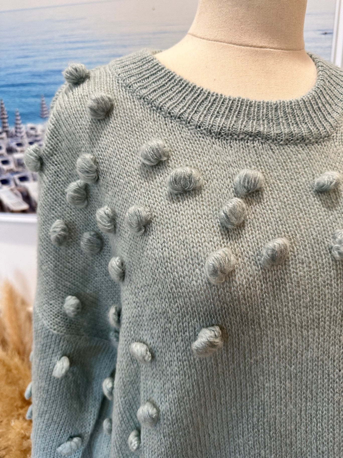 Zest Jumper - Small - Aqua - 5% Alpaca & 5% Wool