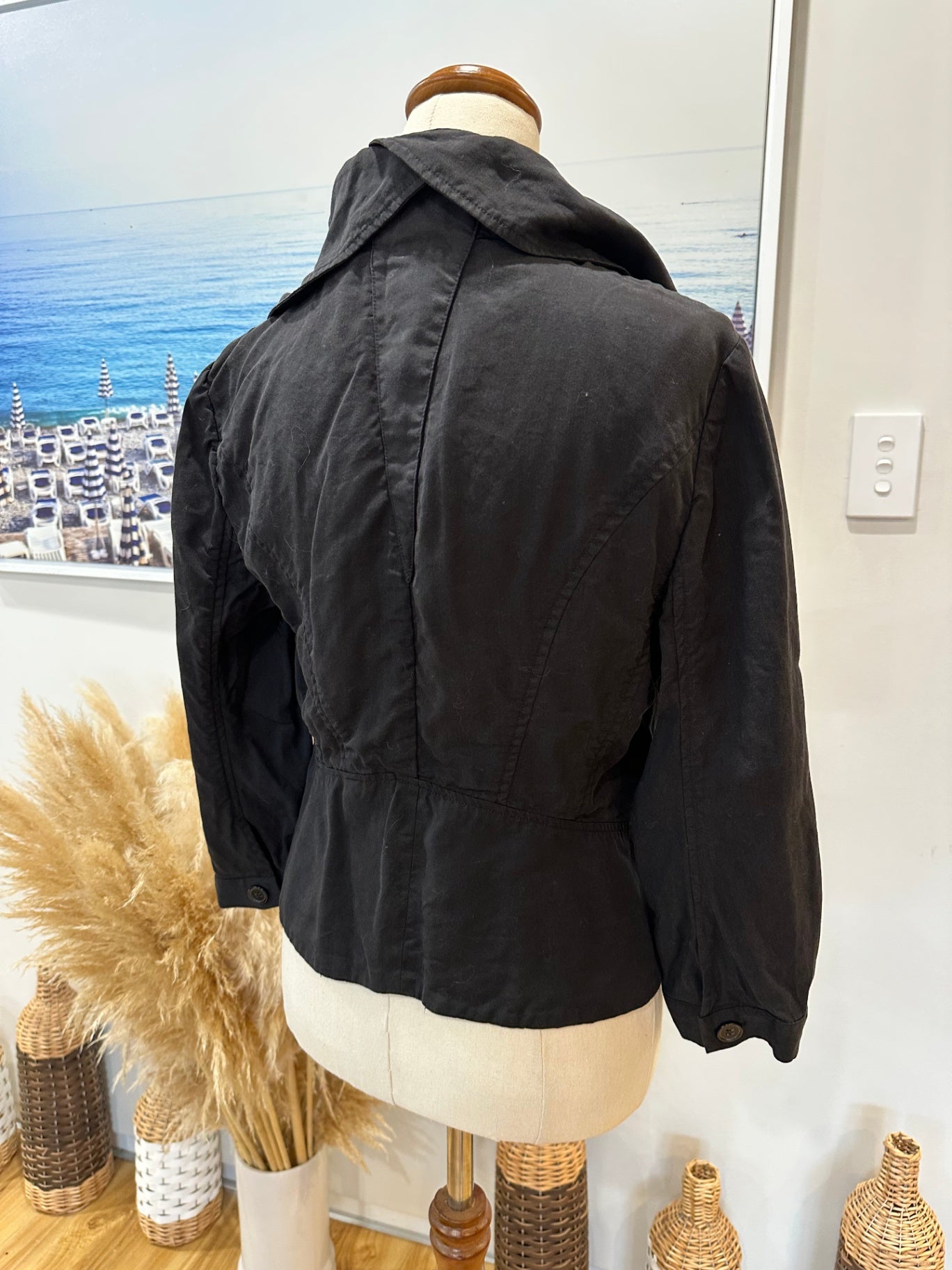 David Lawrence - Crop Jacket - Size 12 - Black