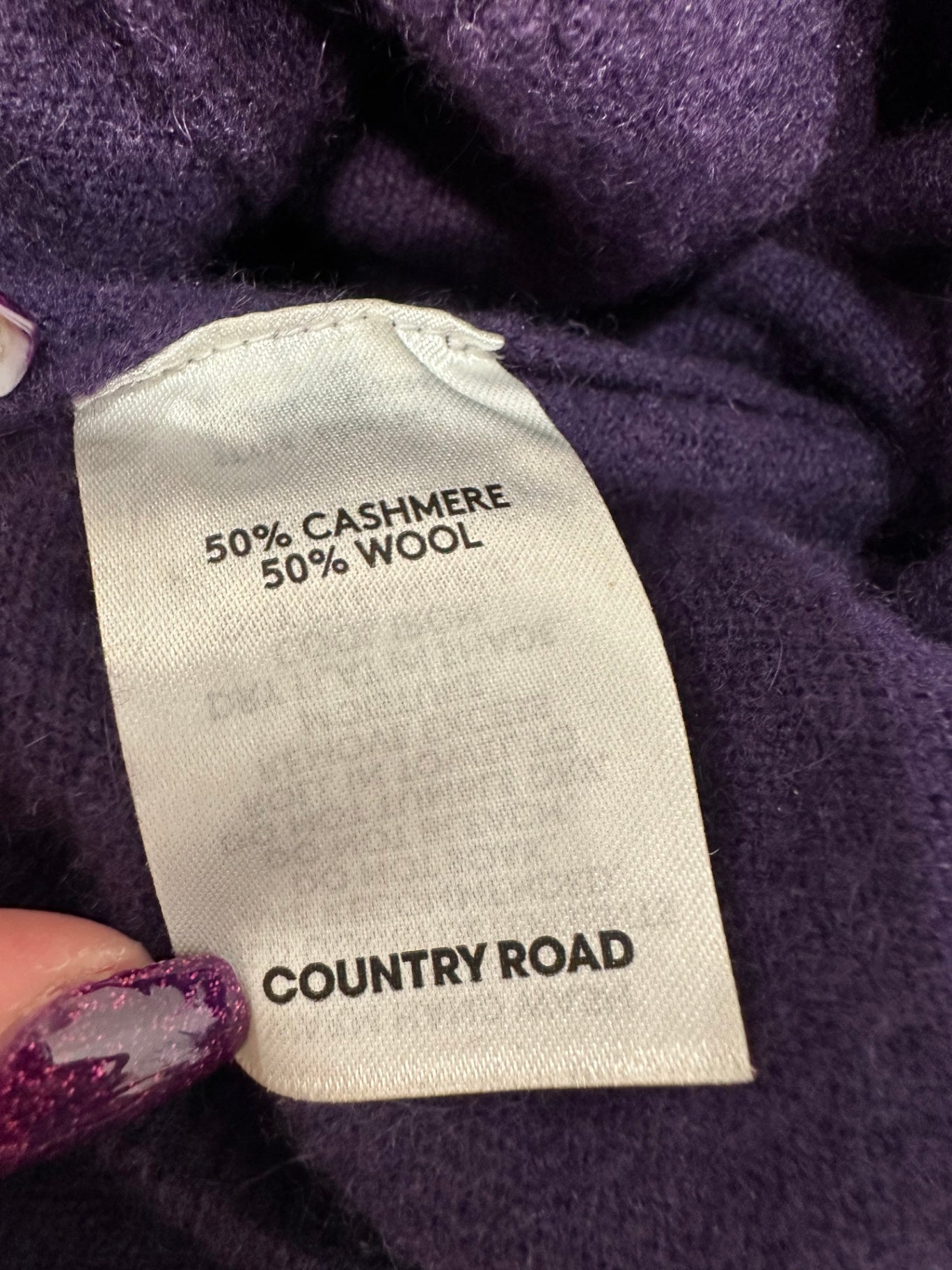Country Road - Jumper - Size Medium - Purple - 50% Cashmere + 50% Wool