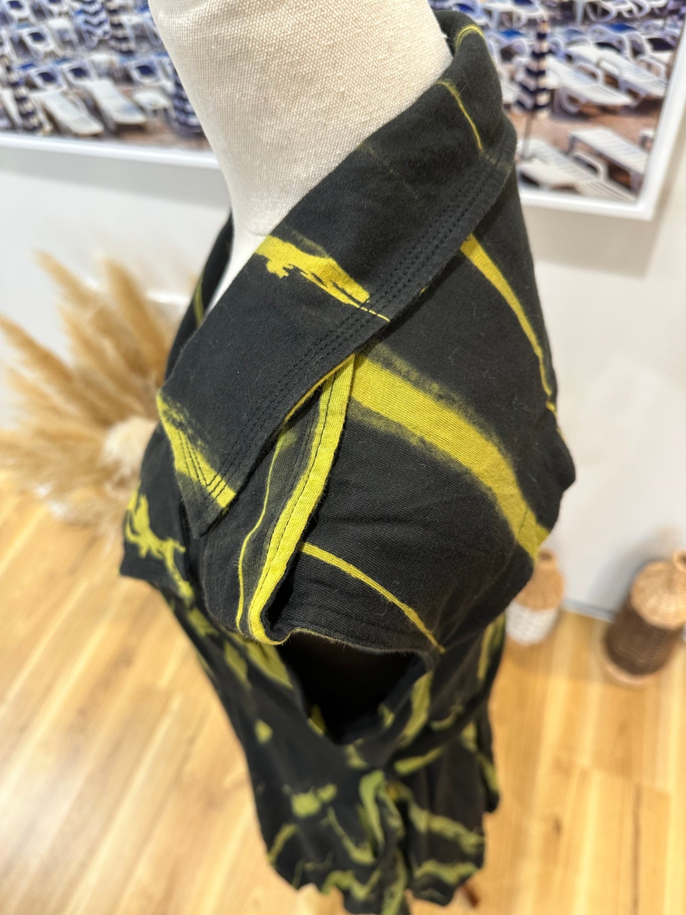 At Em Girl - Vest - Size 10 - Black and Green 'tie dye' style