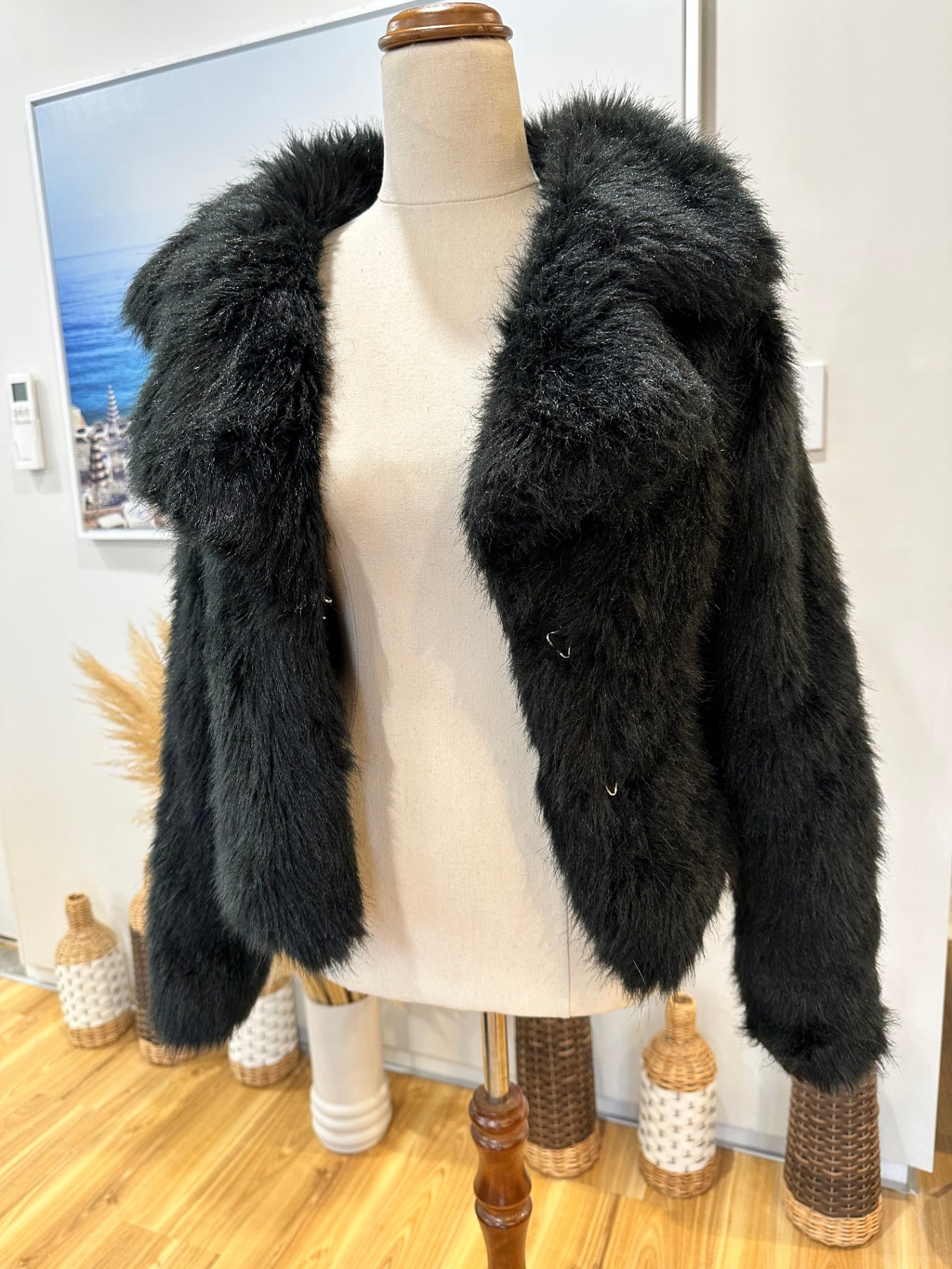 Principals - Faux Fur Jacket - Extra Small - Black