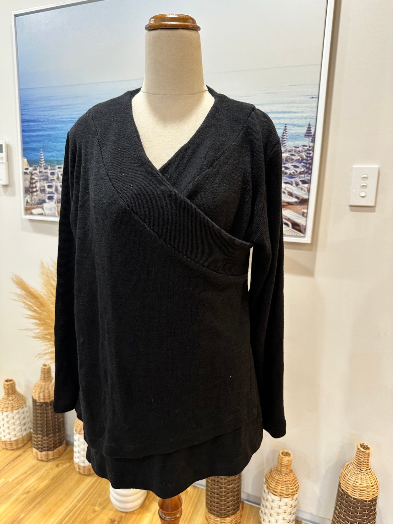 HIlary Rowley - Jumper - Size 16 - Black - Pure Merino Wool