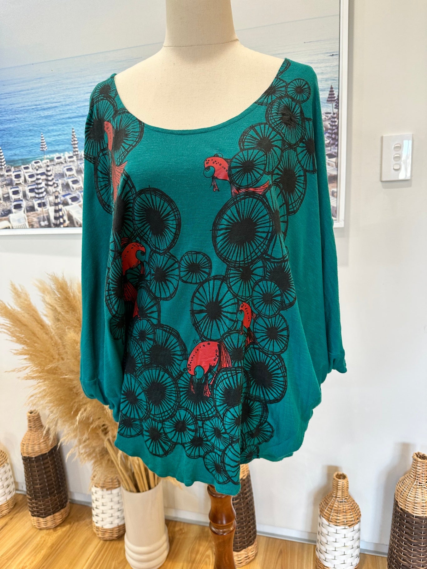 Batwing Jumper - One Size - Teal
