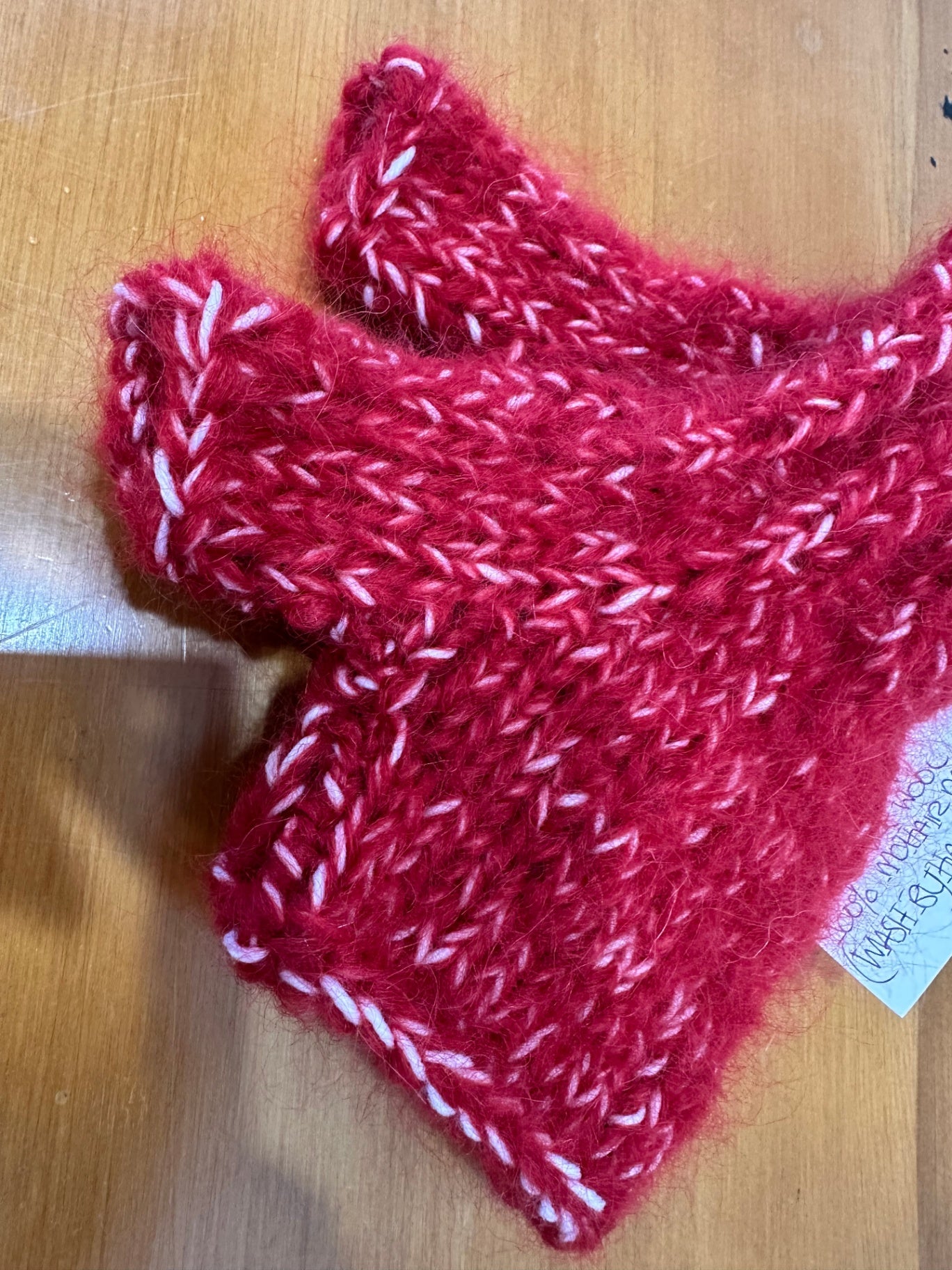 Handmade in New Brighton - Mohair Mittens - Red