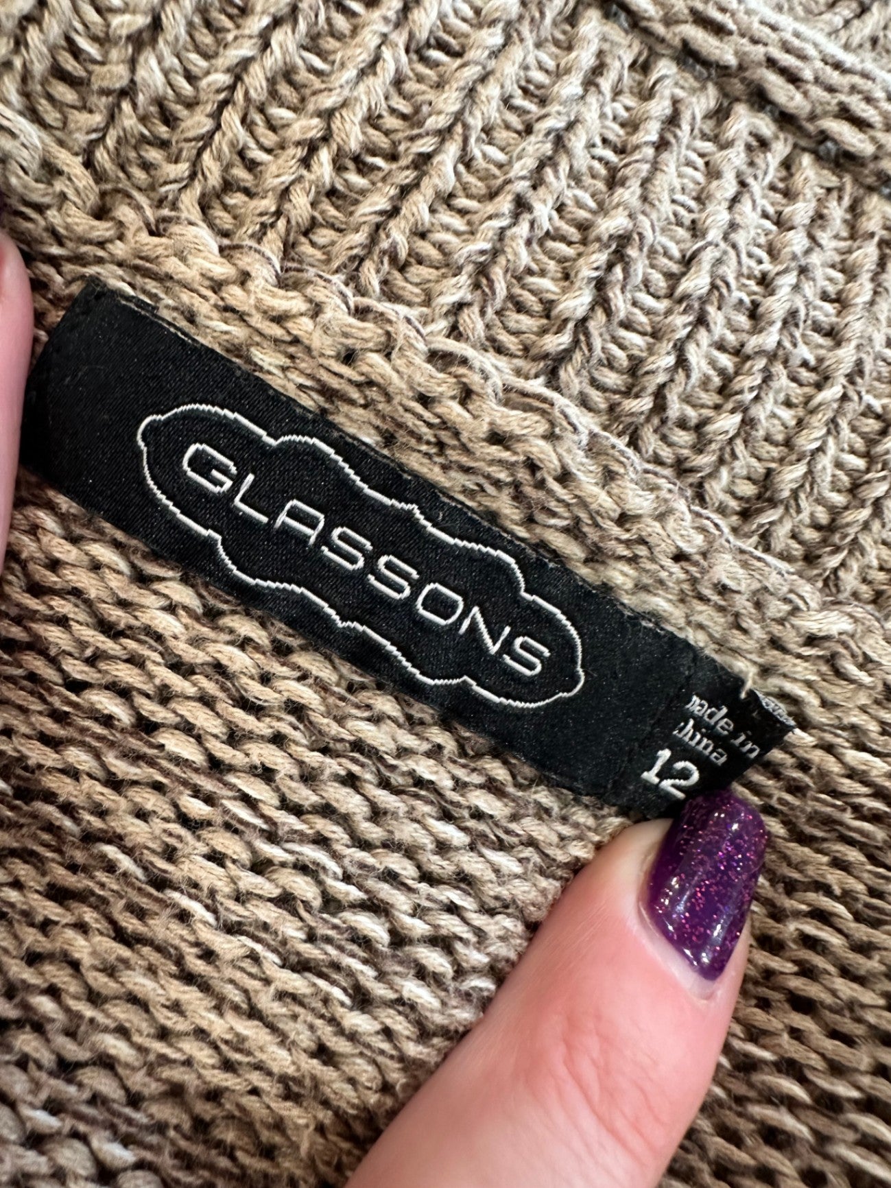 Glassons - Boho Jumper - Size 12 - Brown