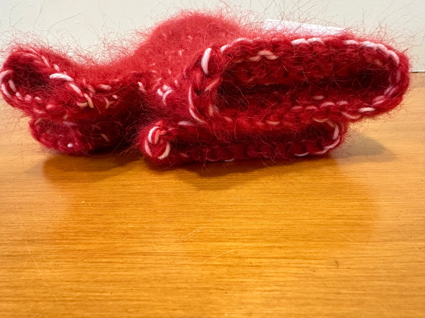 Handmade in New Brighton - Mohair Mittens - Red