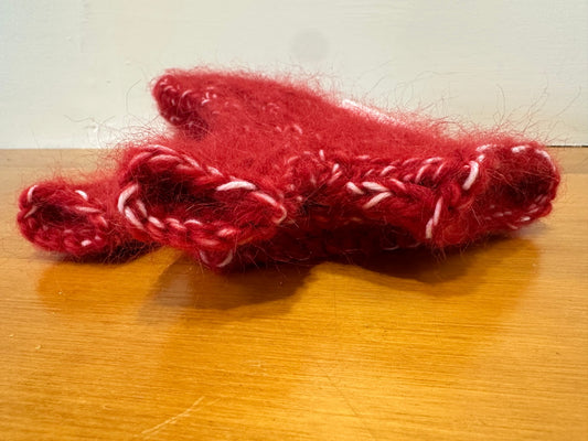 Handmade in New Brighton - Mohair Mittens - Red