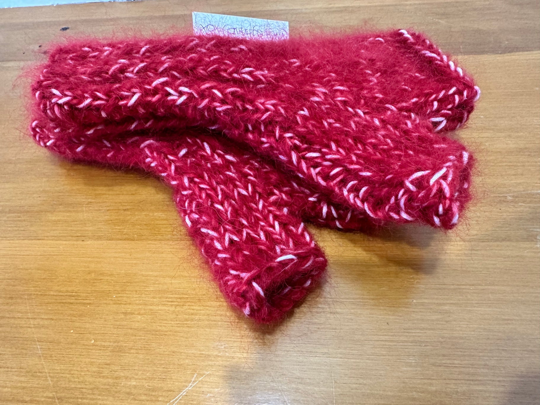 Handmade in New Brighton - Mohair Mittens - Red