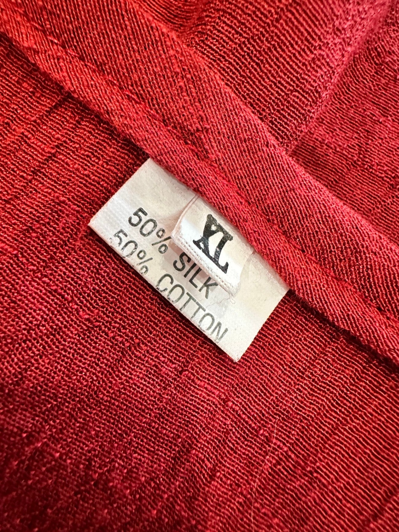 Blouse - Red - 50% Silk + 50% Cotton