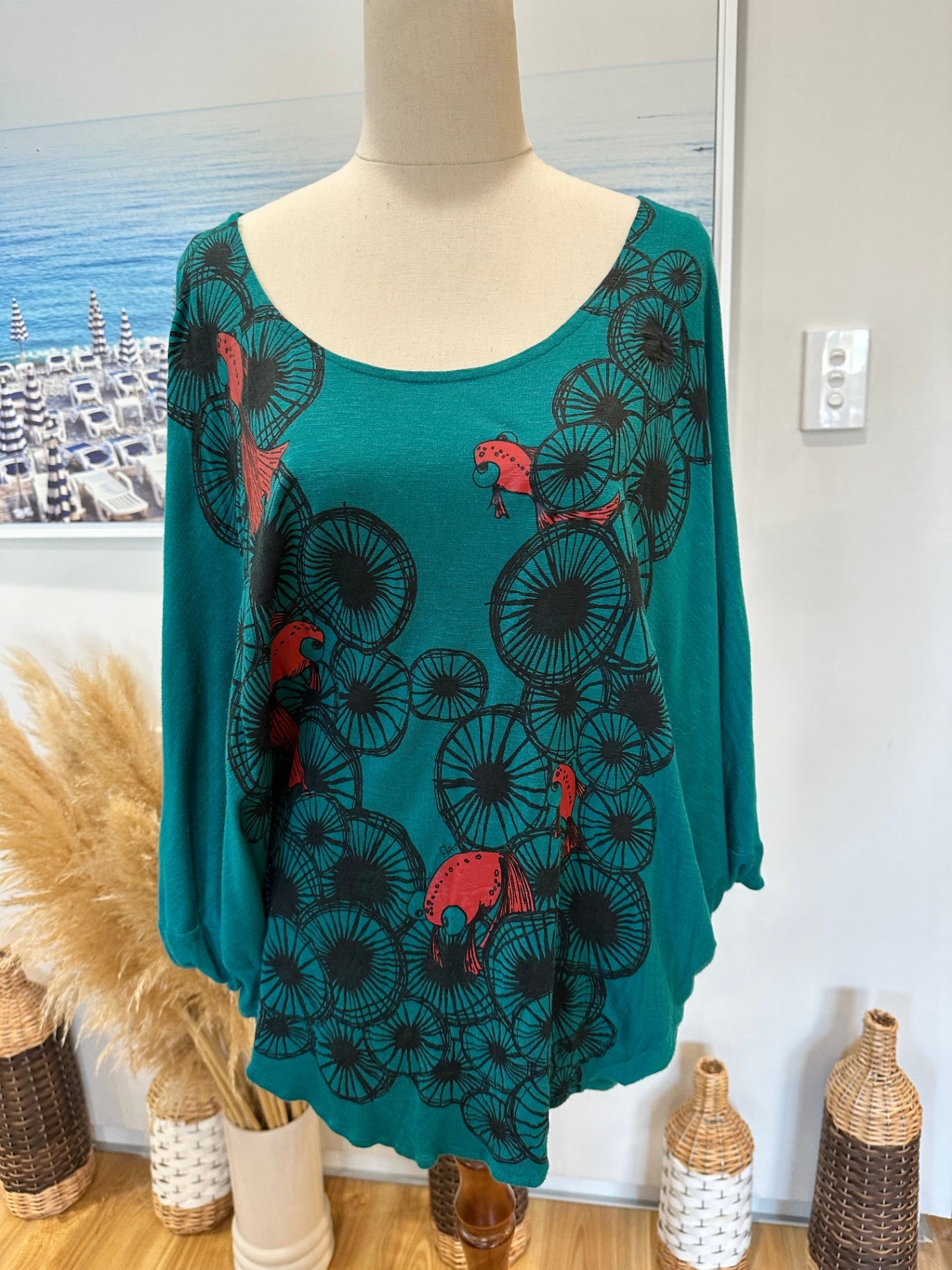 Batwing Jumper - One Size - Teal