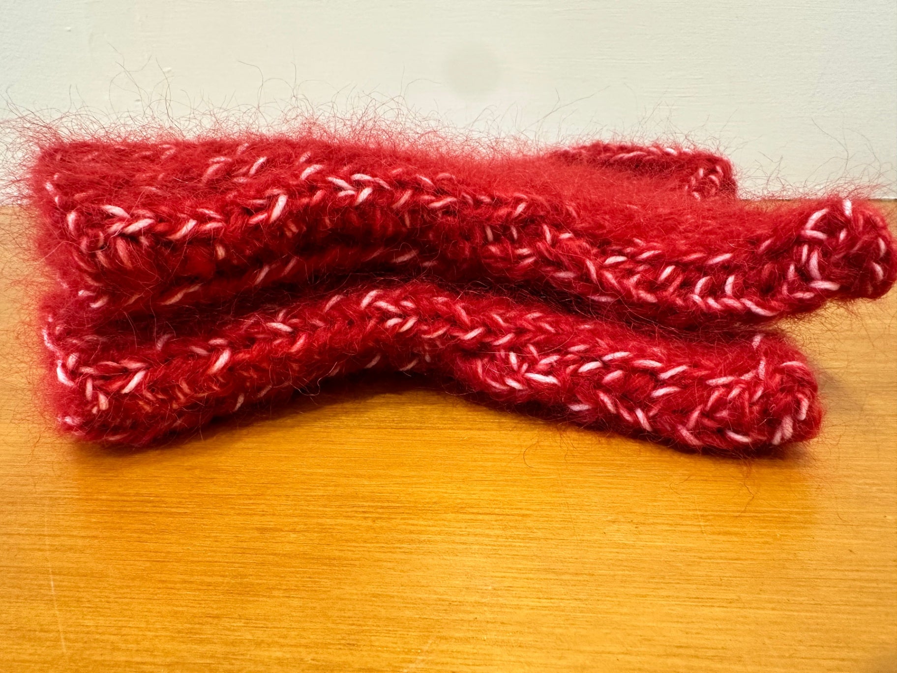 Handmade in New Brighton - Mohair Mittens - Red