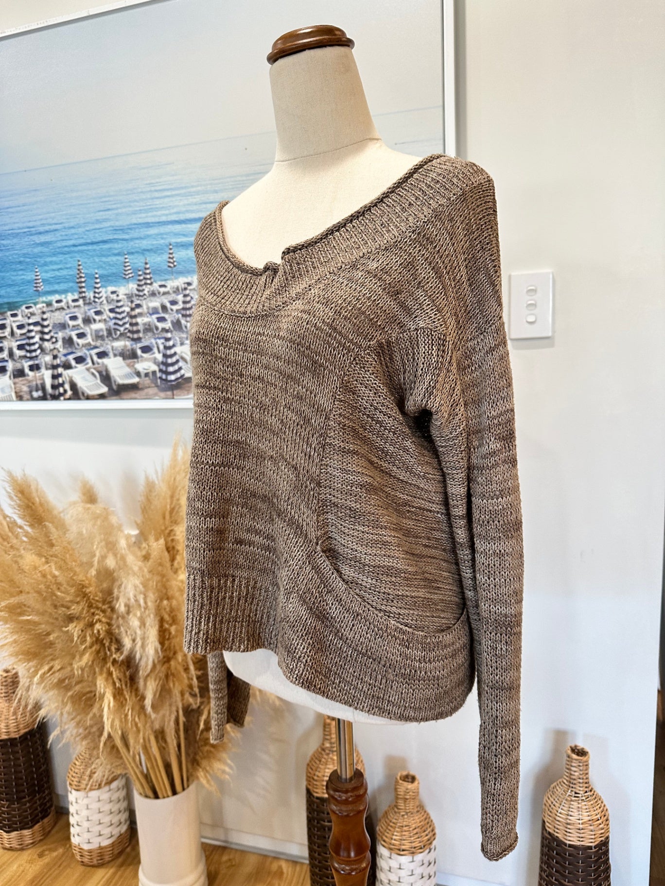 Glassons - Boho Jumper - Size 12 - Brown