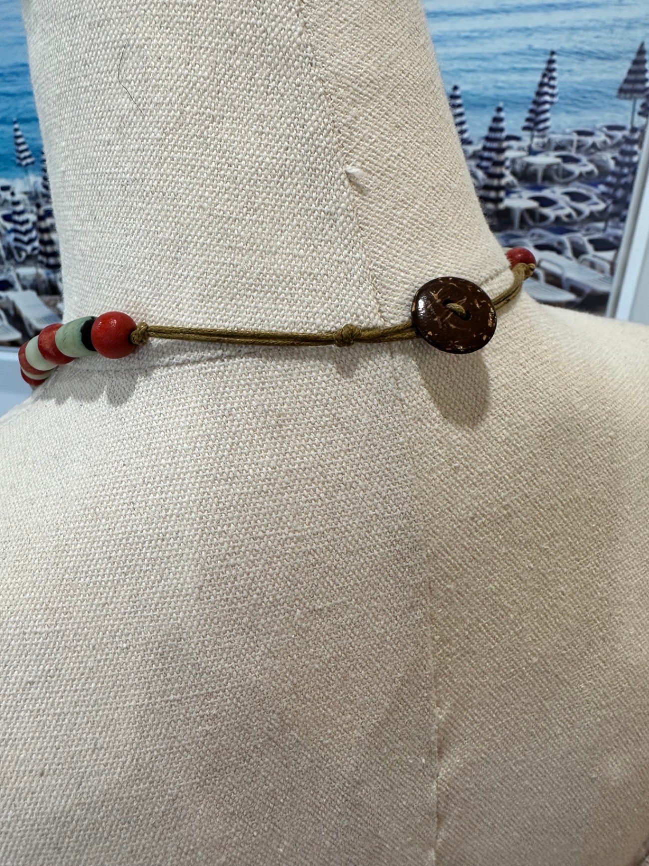 Necklace - Red, Turquoise, Gold, Light Blue