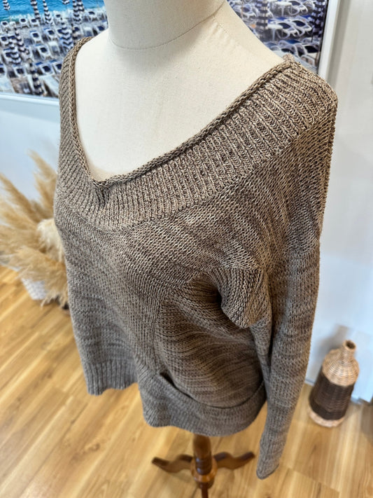 Glassons - Boho Jumper - Size 12 - Brown