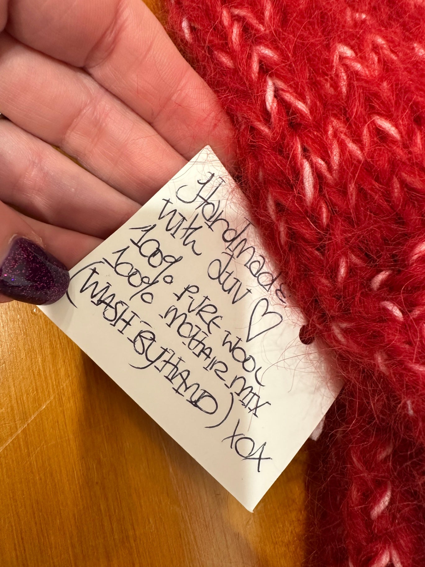 Handmade in New Brighton - Mohair Mittens - Red