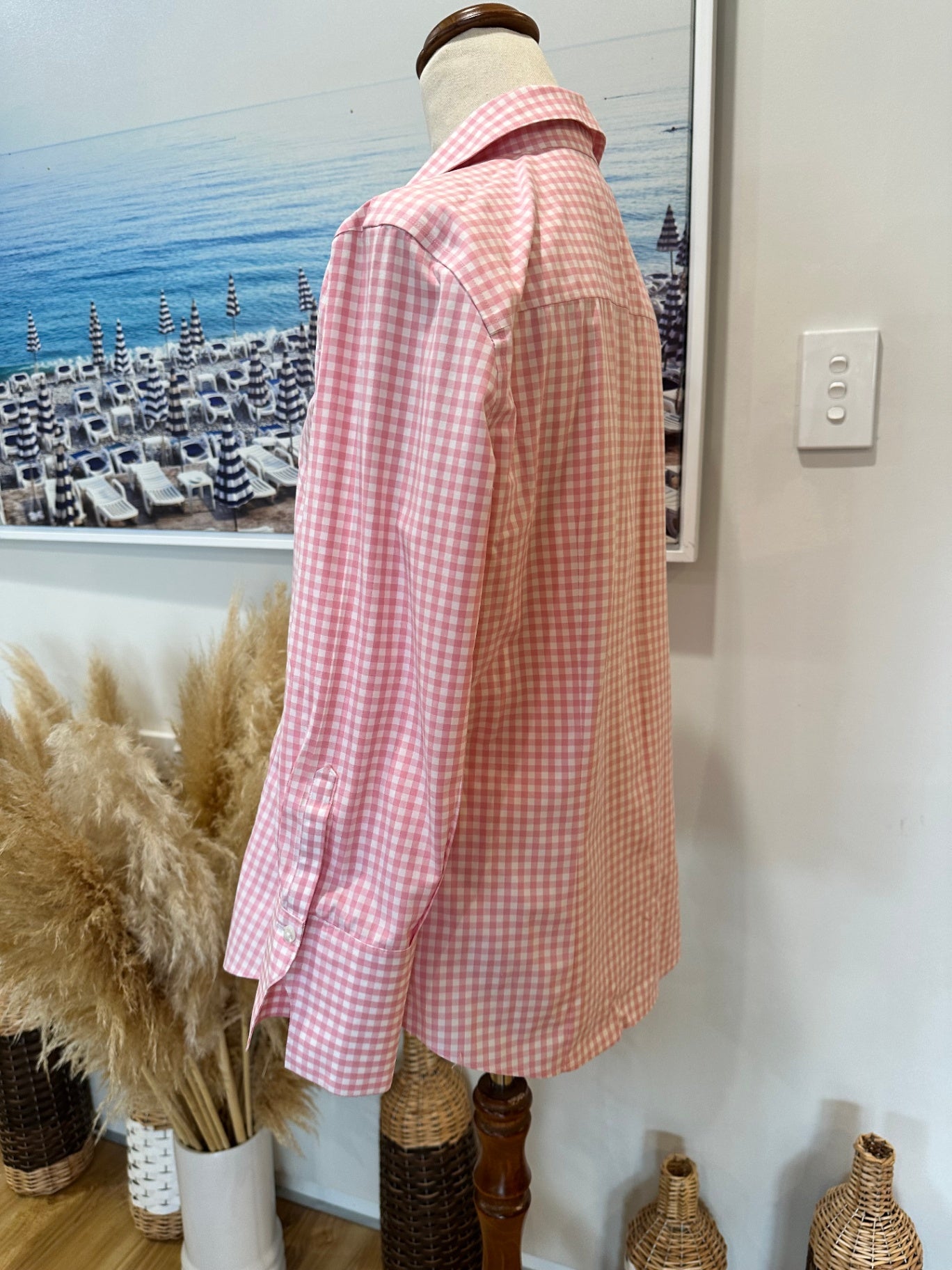 Brooks Brothers - Blouse - Small - Pink and white Gingham