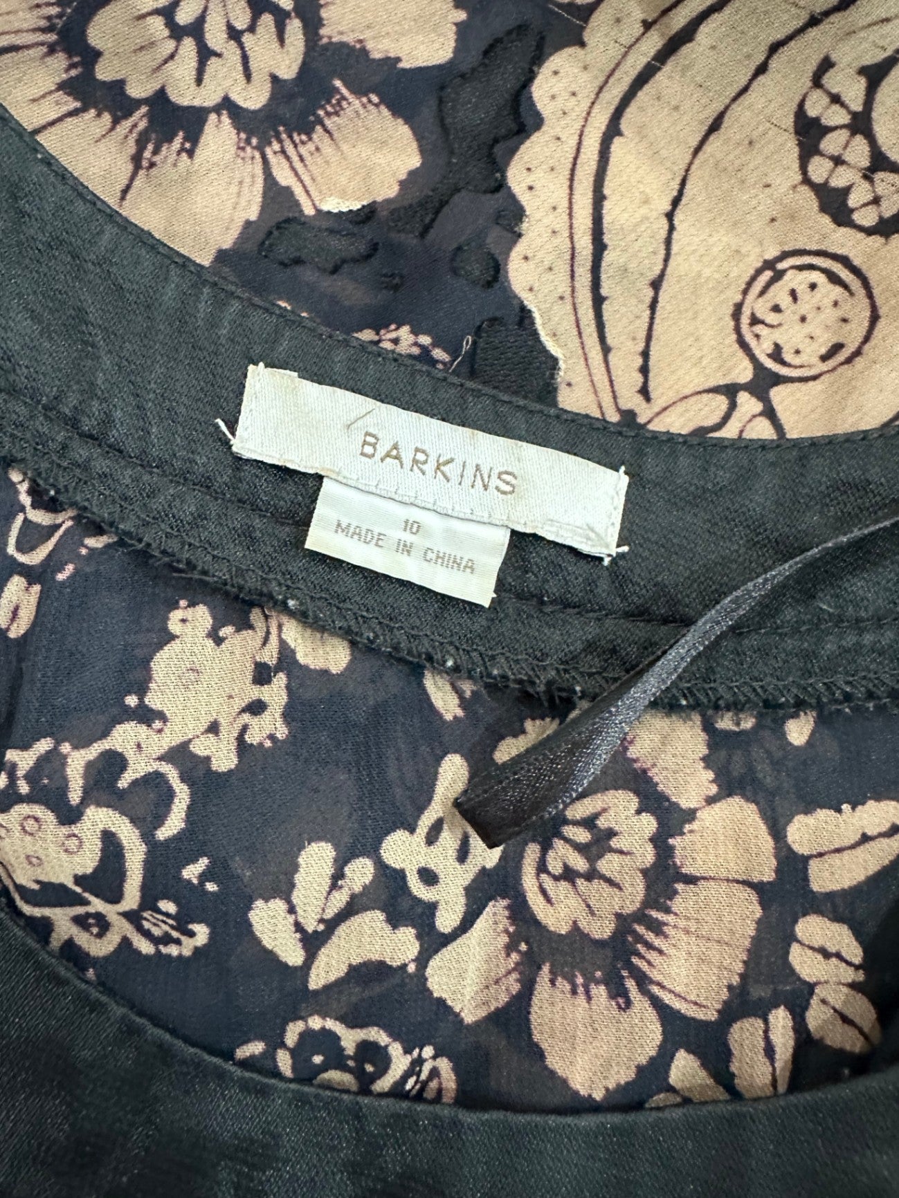 Barkins Dress 10 Black and beige