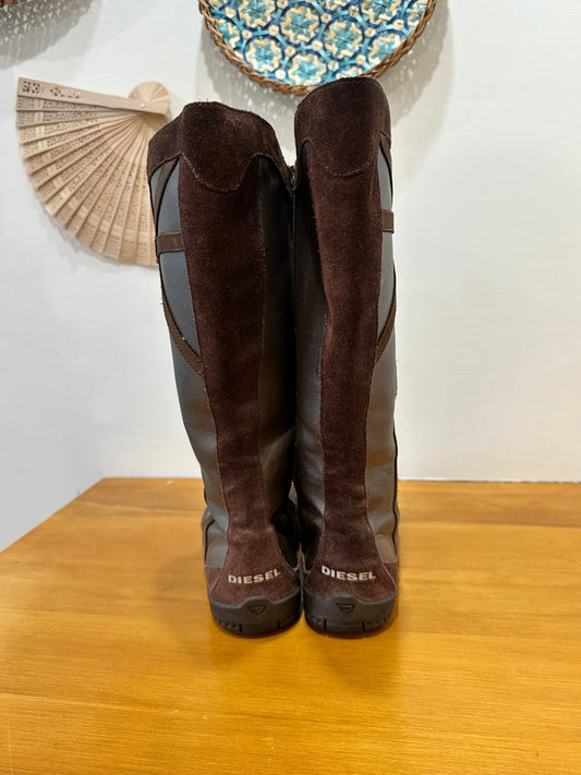 Diesel - Astronaut Boots - Leather & Suede - Size 38 - Brown