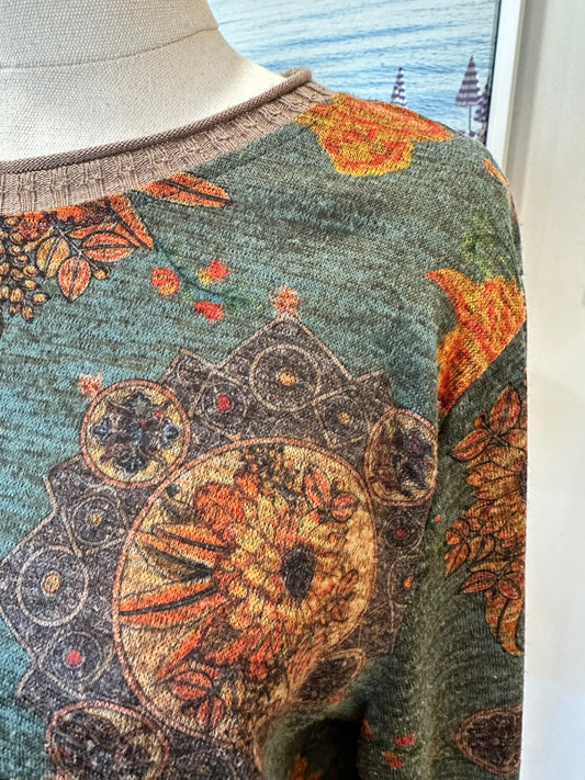 Bohemian Jumper - Afengjia - Teal & Orange