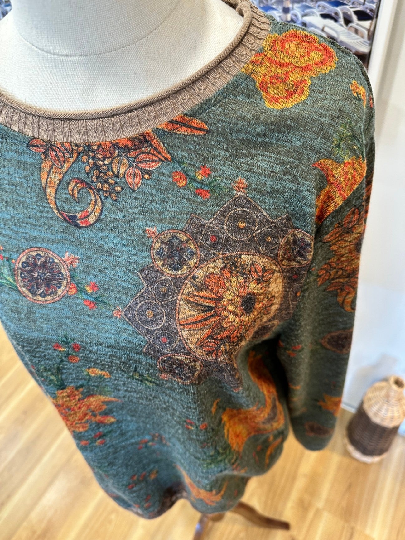 Bohemian Jumper - Afengjia - Teal & Orange