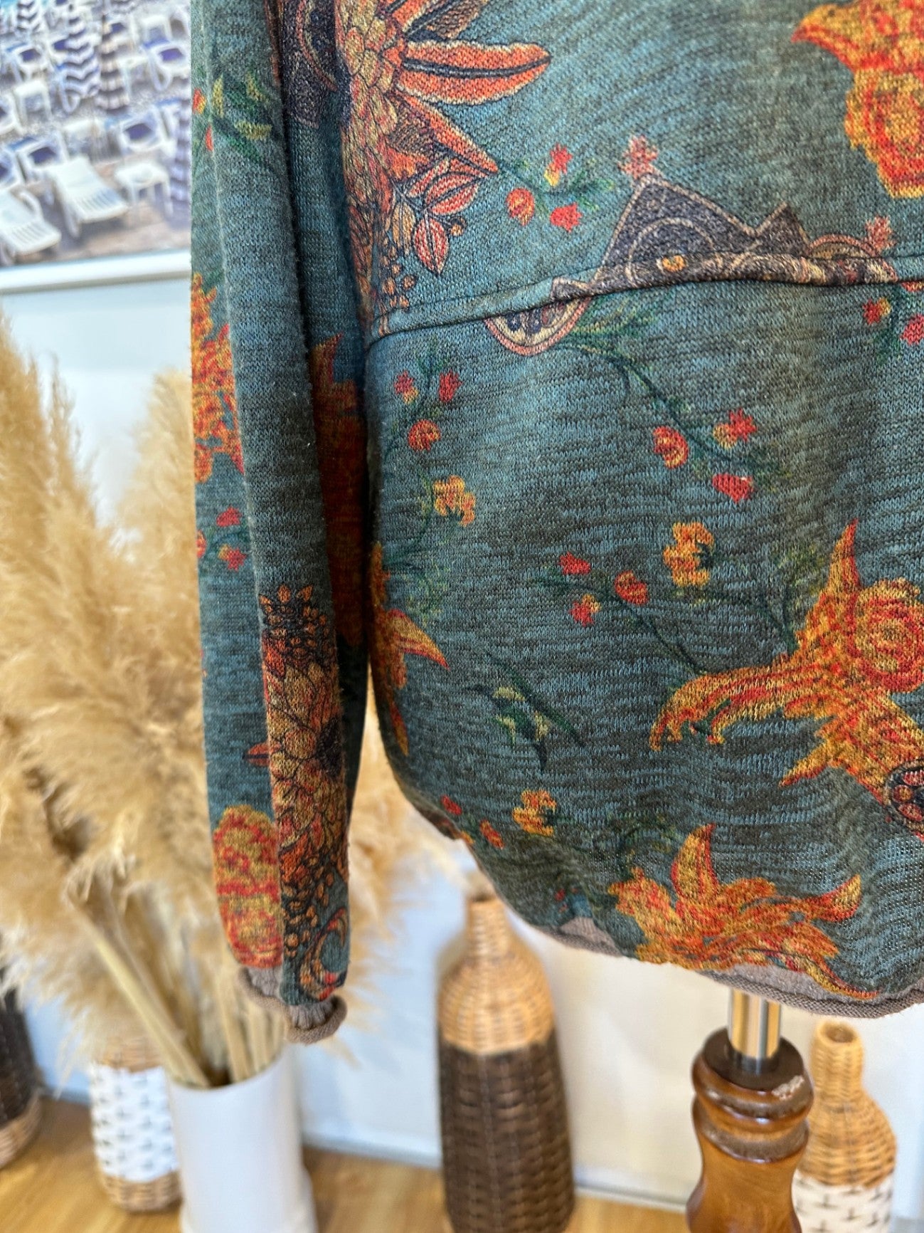 Bohemian Jumper - Afengjia - Teal & Orange